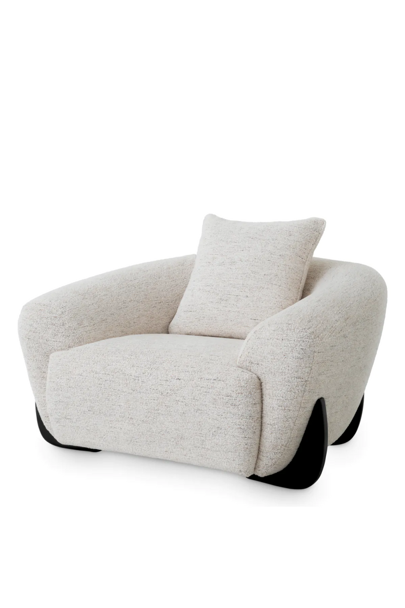 Fauteuil en tissu blanc cassé | Eichholtz Siderno | Meubleluxe.fr