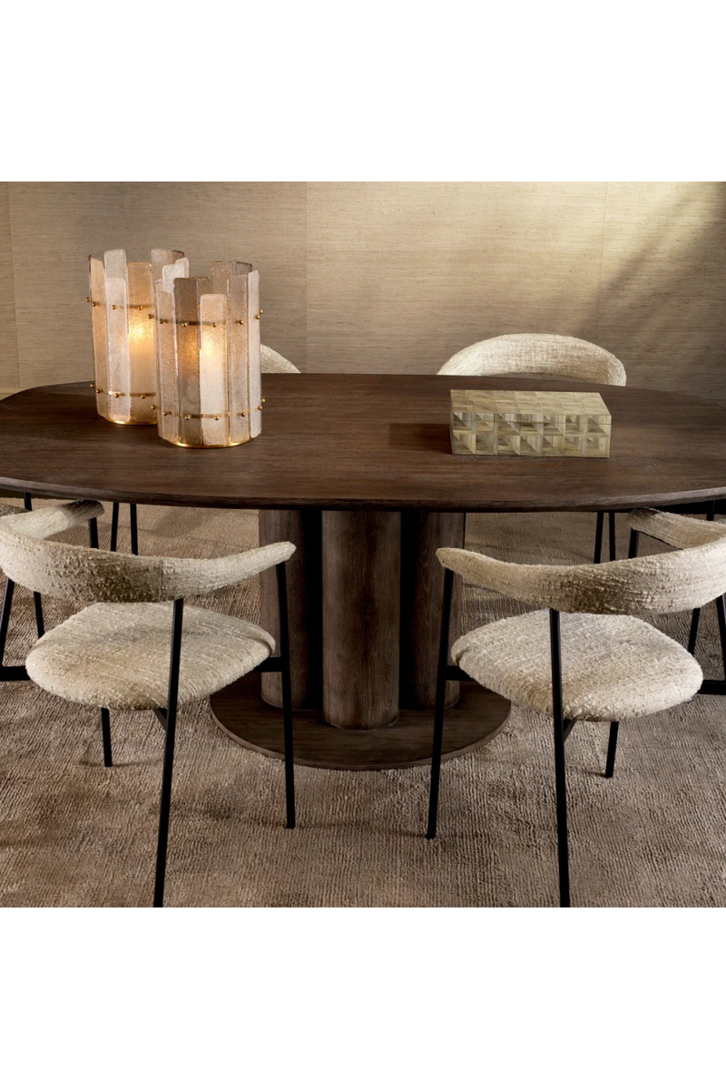 Table à manger en placage de chêne marron Silverstone | Eichholtz Westwood | Meubleluxe.fr