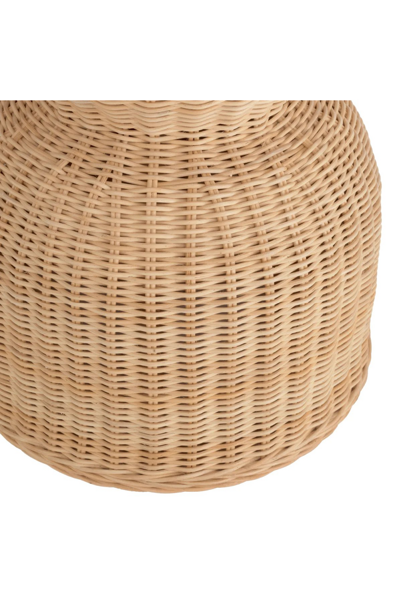 Table d'appoint en rotin naturel avec plateau en cristal | Eichholtz Tiago | Meubleluxe.fr