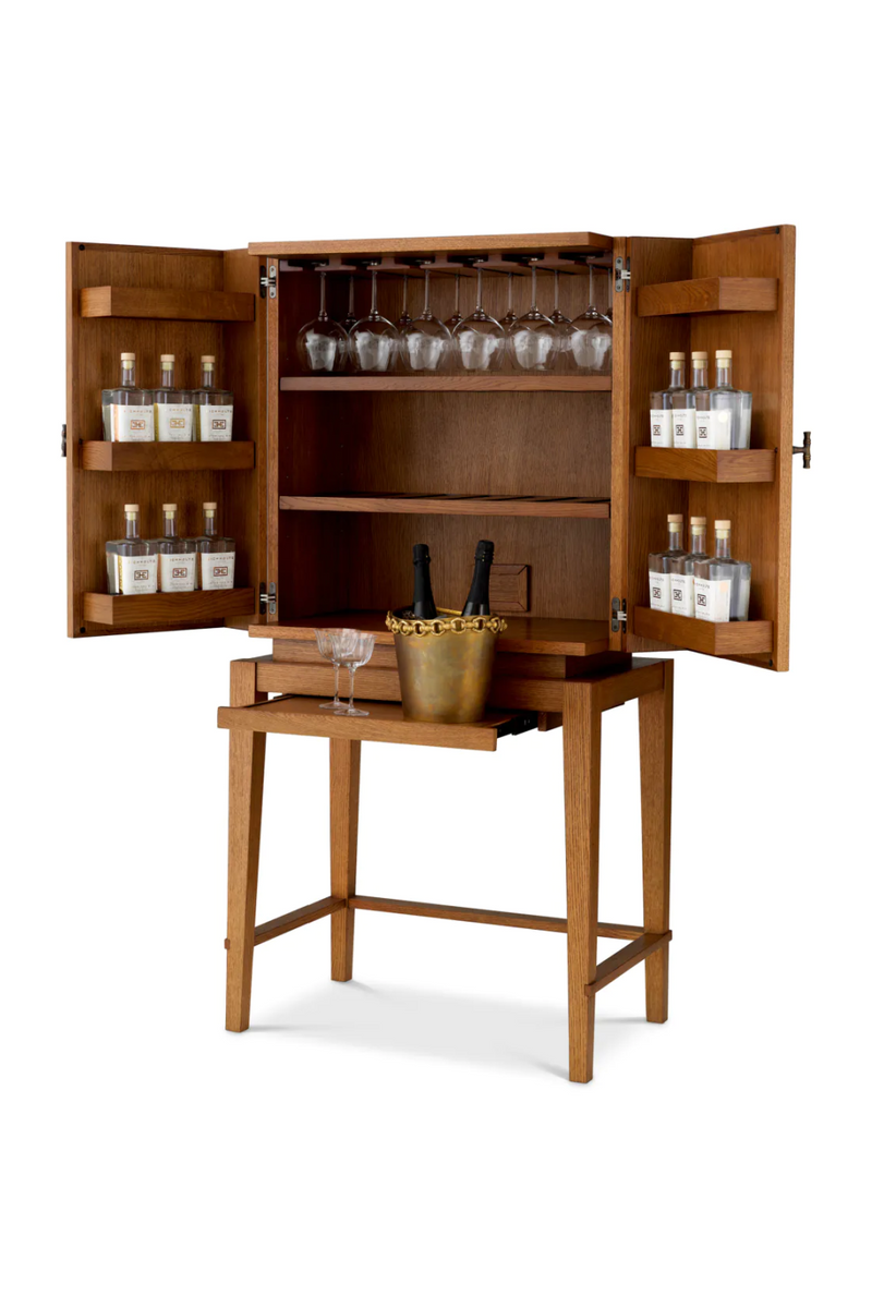 Buffet bar 2 portes en chene caramel | Eichholtz Borchard | OROA.fr