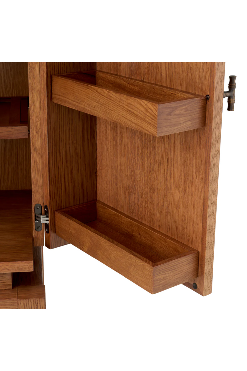 Buffet bar 2 portes en chene caramel | Eichholtz Borchard | OROA.fr