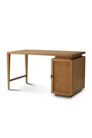 Bureau en bois avec porte en rotin | Eichholtz Borchard | OROA.fr