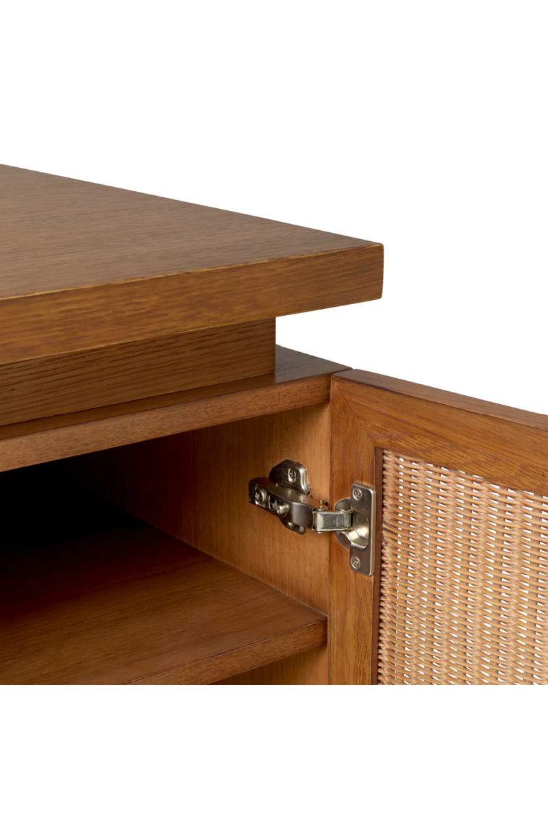 Bureau en bois avec porte en rotin | Eichholtz Borchard | OROA.fr