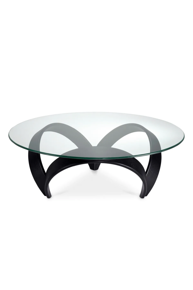 Table basse noire et verre transparent | Eichholtz Soquel  | Meubleluxe.fr