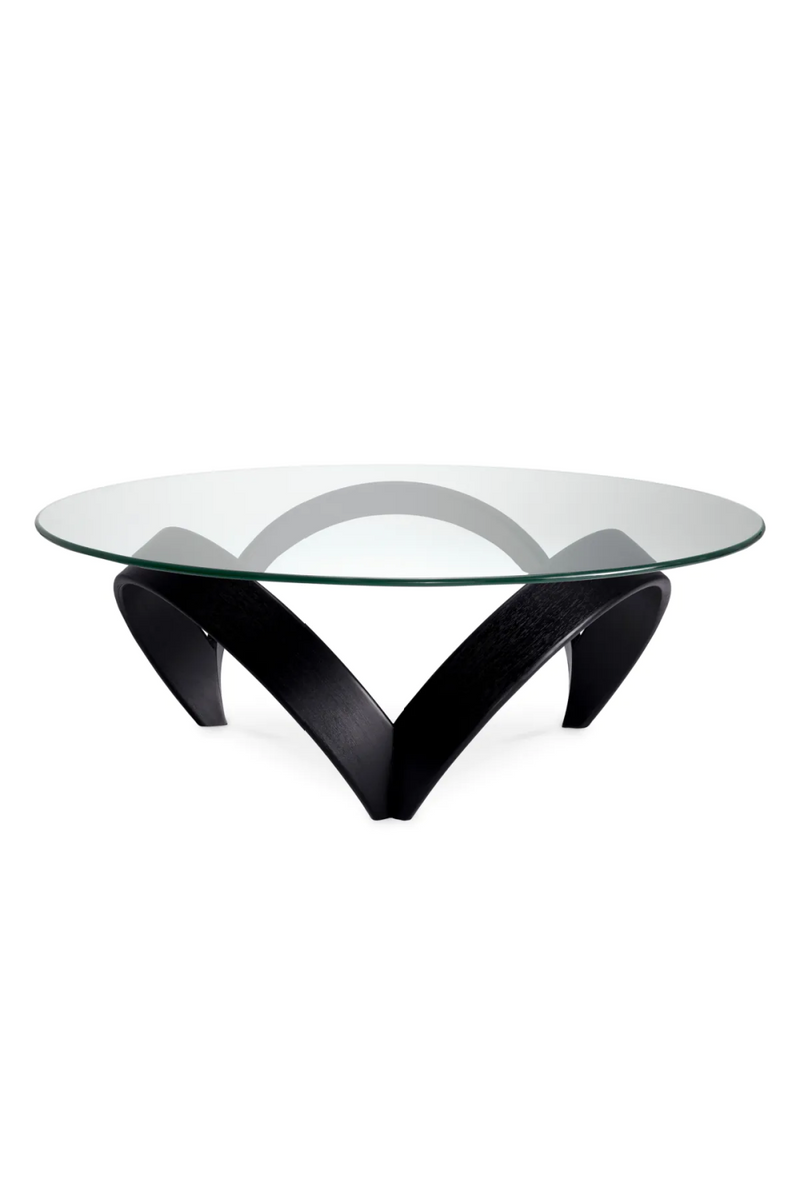 Table basse noire et verre transparent | Eichholtz Soquel  | Meubleluxe.fr