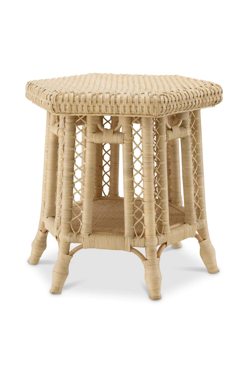 Table d'appoint en rotin naturel | Eichholtz Saba Hexagon | Meubleluxe.fr