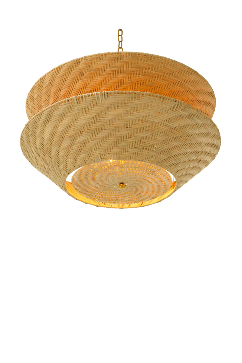 Lustre en Rotin à Double Couche | Eichholtz Tavira | OROA.fr