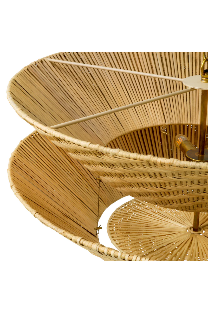 Lustre en Rotin à Double Couche | Eichholtz Tavira | OROA.fr