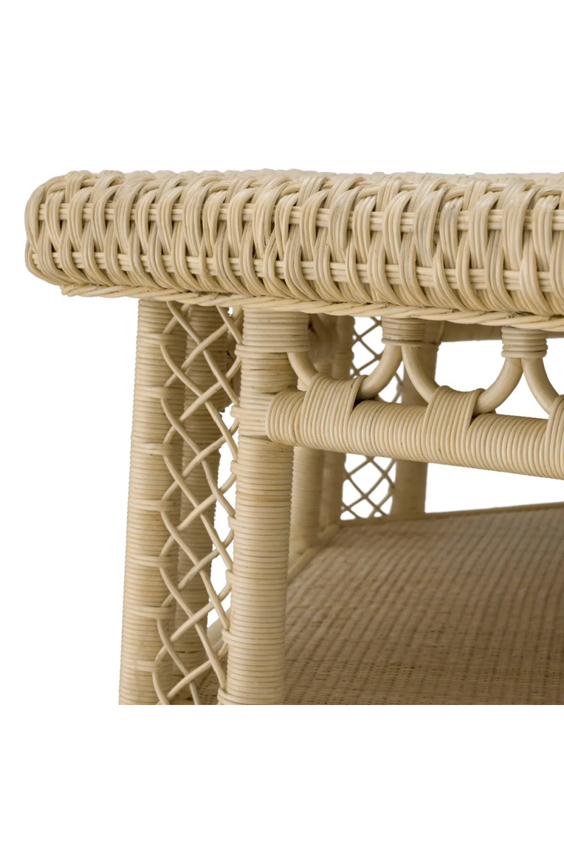 Table basse en rotin naturel | Eichholtz Saba Hexagon | Meubleluxe.fr