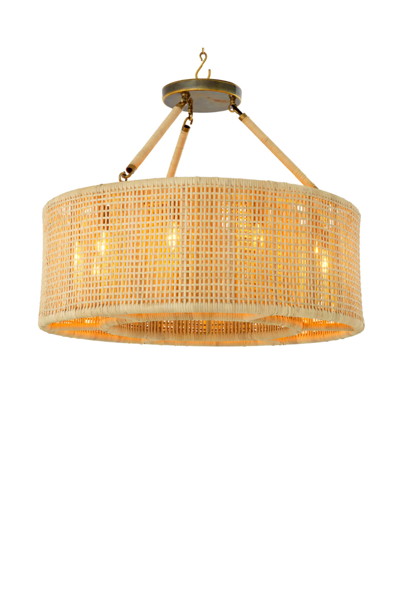 Lustre Rond en Rotin Tressé | Eichholtz Bernardi | OROA.fr