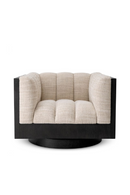 Fauteuil Pivotant Beige à Cannelures | Eichholtz Davide | OROA.fr