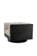 Fauteuil Pivotant Beige à Cannelures | Eichholtz Davide | OROA.fr