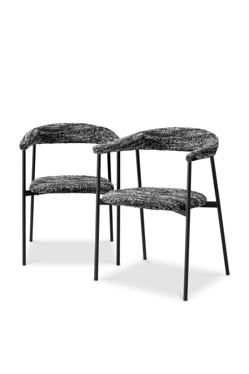 Silla de Comedor Bouclé Negra (Set de 2) | Eichholtz Julio | Meubleluxe.fr