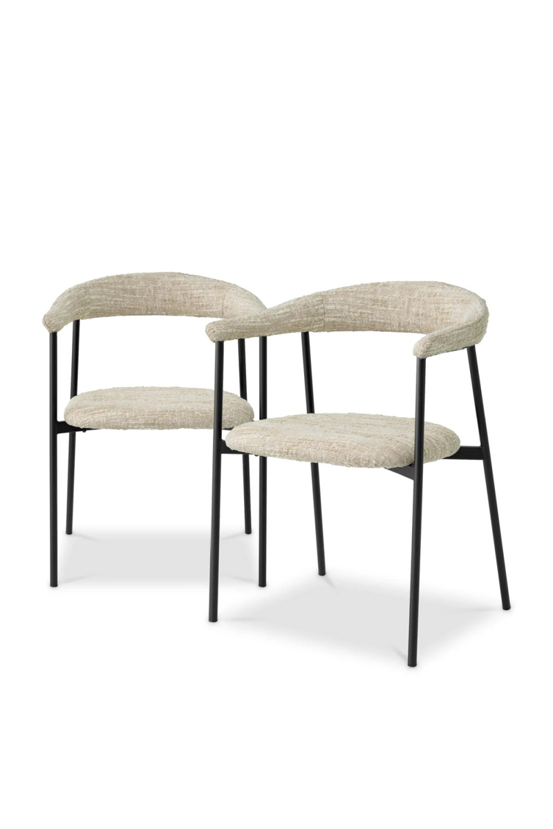 Silla de Comedor Bouclé Crema (Set de 2) | Eichholtz Julio | Meubleluxe.fr