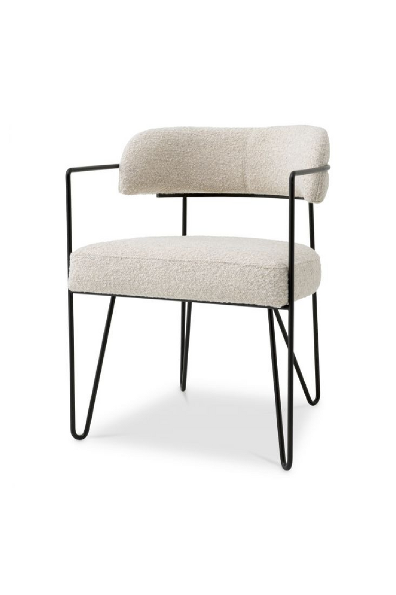 Chaise de Salle à Manger en Bouclé Blanc | Eichholtz Giuseppe | OROA.fr