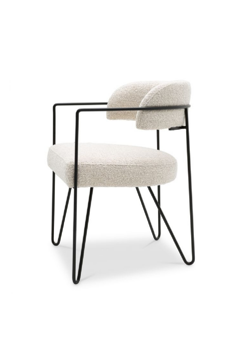 Chaise de Salle à Manger en Bouclé Blanc | Eichholtz Giuseppe | OROA.fr