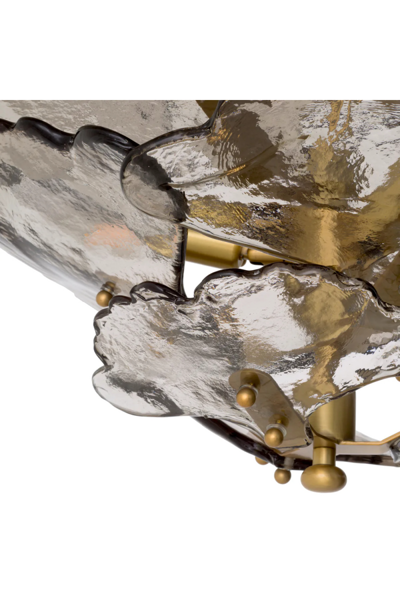 Lustre en laiton vieilli et verre fumé | Eichholtz Florina | Meubleluxe.fr