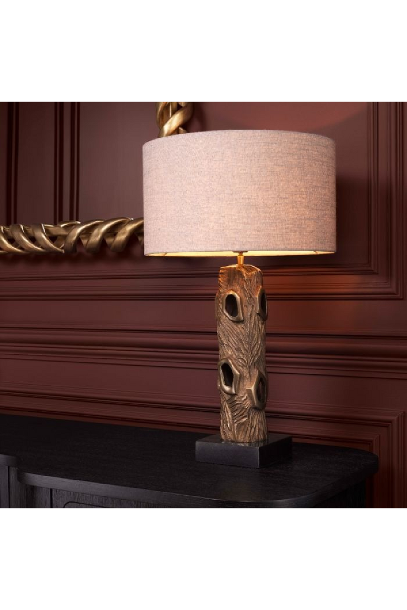 Lampe de Table Avec Abat-Jour en Mélange de Lin | Eichholtz Vigentino | OROA.fr