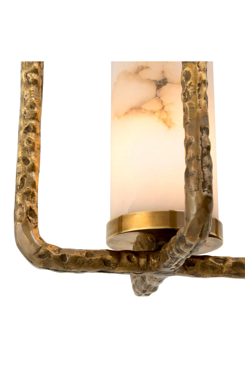 Lustre en laiton martellé et albâtre | Eichholtz San Lorenzo | Meubleluxe.fr