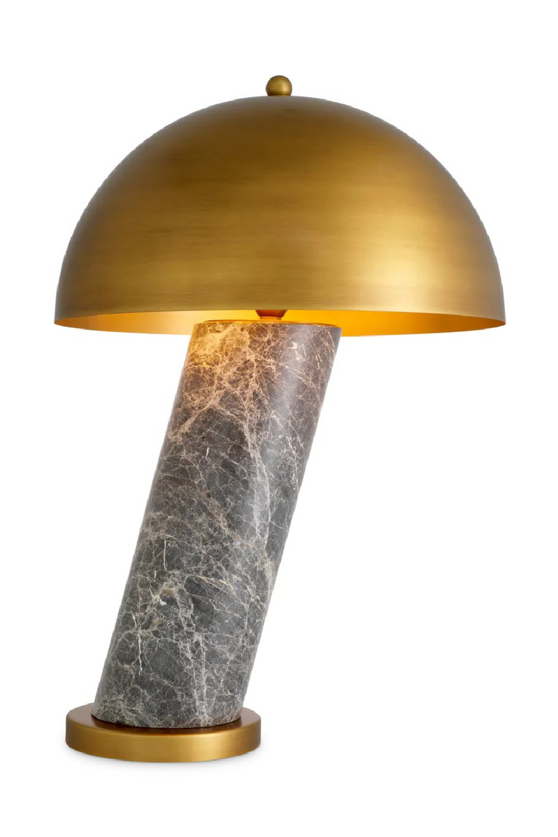 Lampe de table en marbre gris et laiton antique | Eichholtz Daniel | Meubleluxe.fr