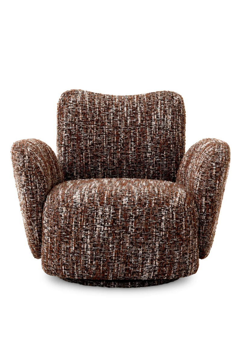 Fauteuil tournant Bouclé Sonata Rouge | Eichholtz Merida | Meublelue.fr