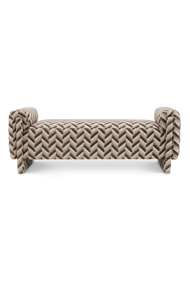 Banc de tissage à chevron marron | Eichholtz Del Vale  | Meubleluxe.fr