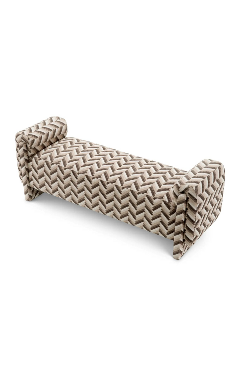 Banc de tissage à chevron marron | Eichholtz Del Vale  | Meubleluxe.fr