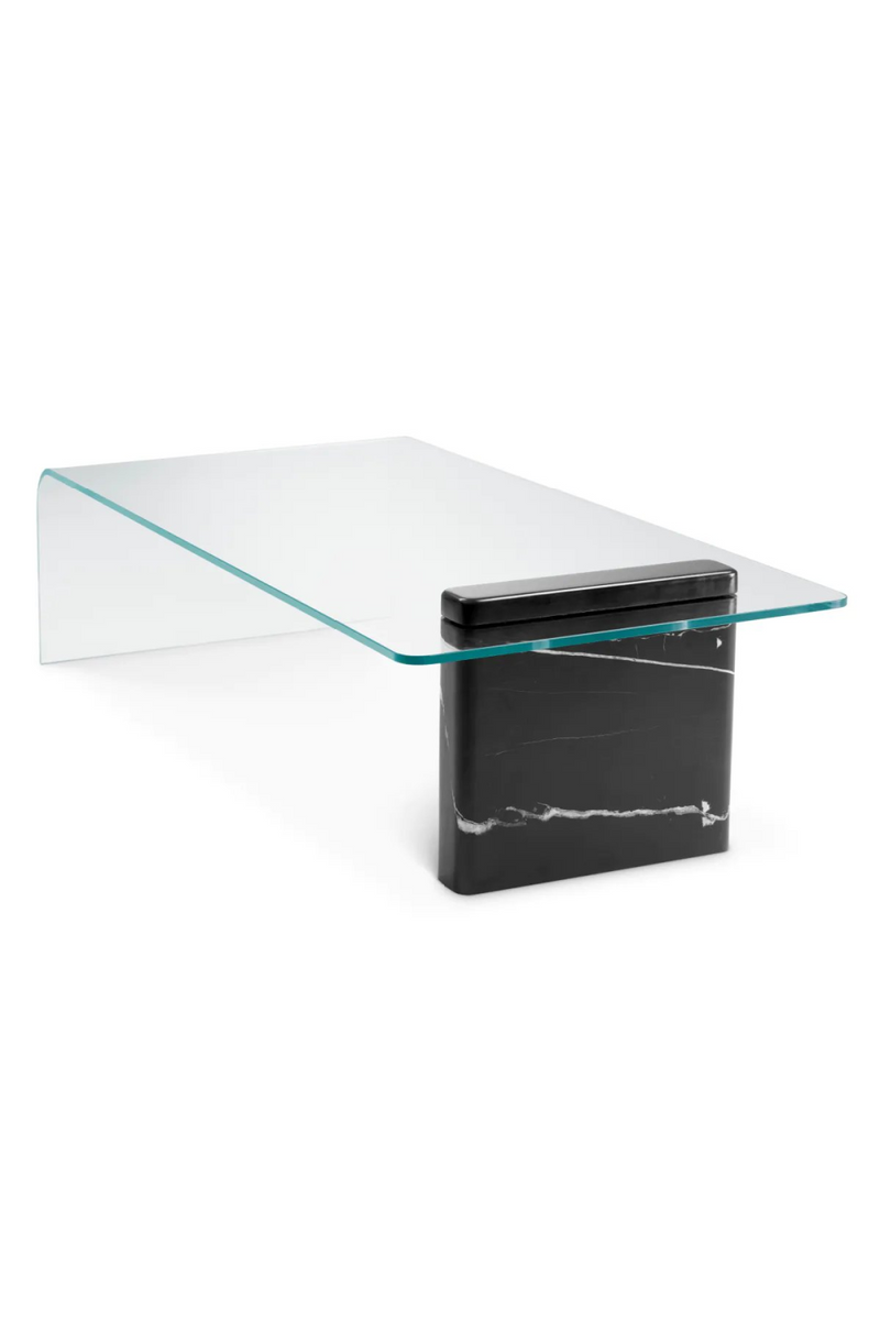 Table basse en marbre noir et cristal transparent | Eichholtz Stonecrest; | Meubleluxe.fr