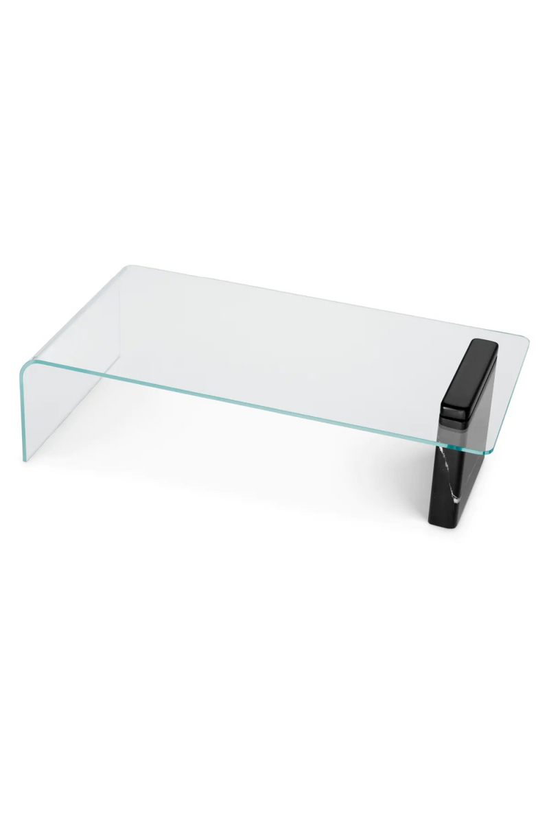 Table basse en marbre noir et cristal transparent | Eichholtz Stonecrest; | Meubleluxe.fr