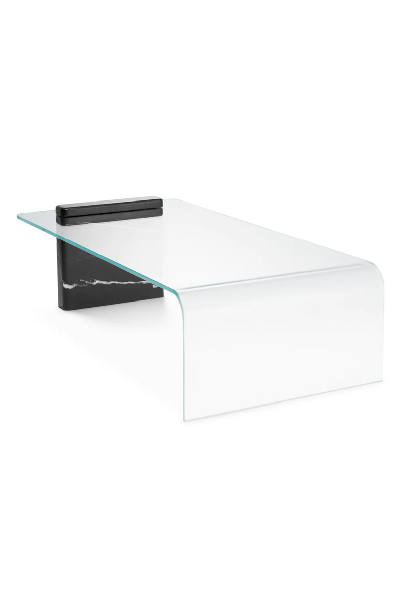 Table basse en marbre noir et cristal transparent | Eichholtz Stonecrest; | Meubleluxe.fr