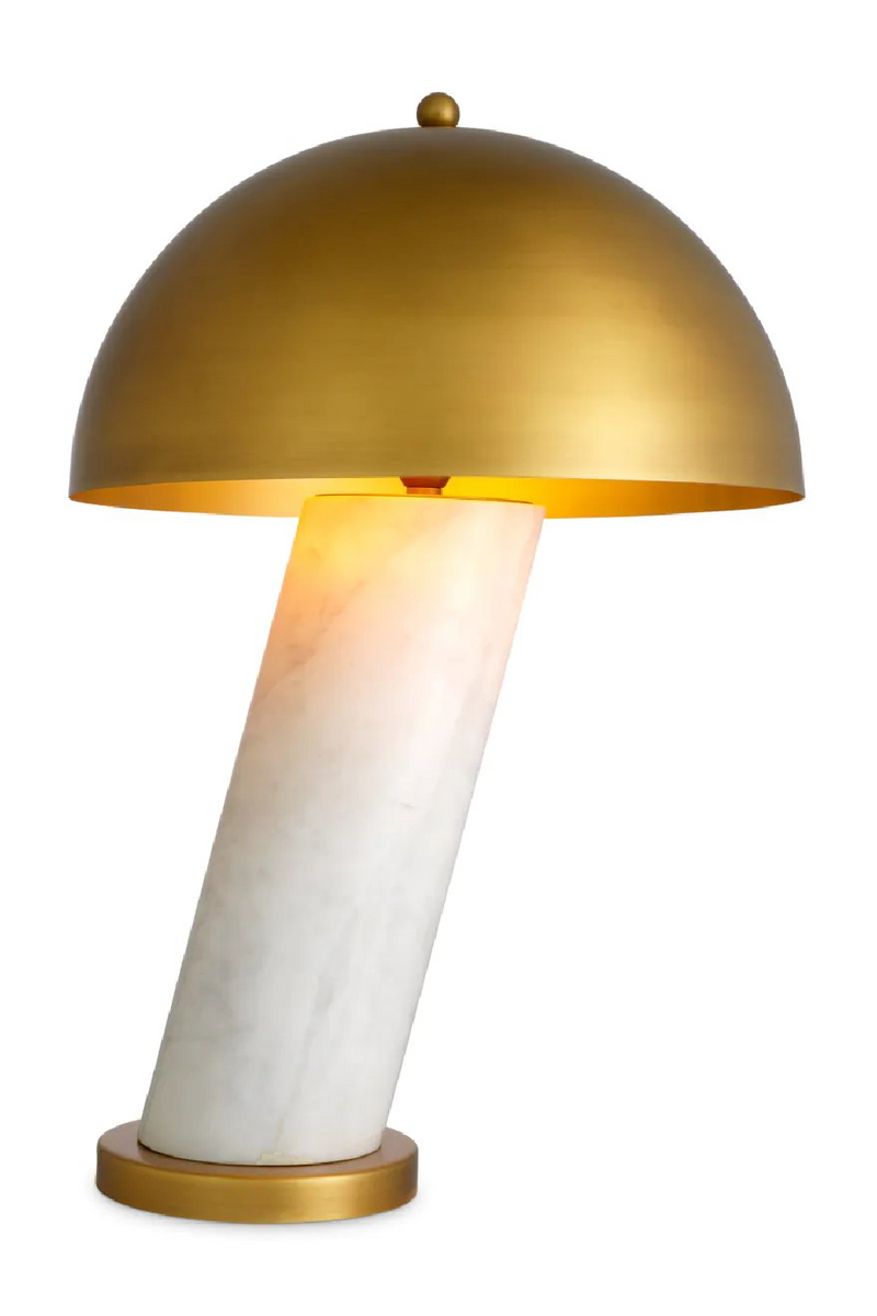 Lampe de table en marbre blanc et laiton antique | Eichholtz Daniel | Meubleluxe.fr