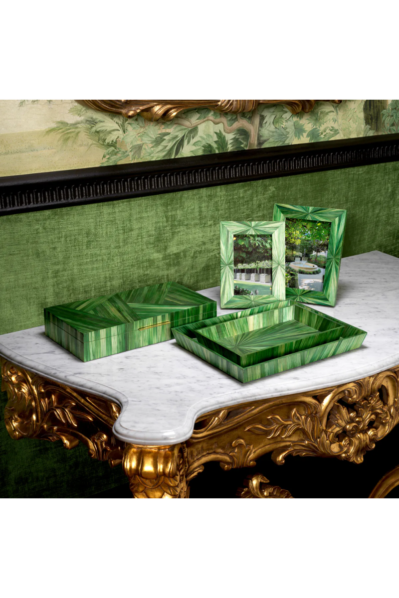 Plateau de bureau marqueterie verte | Eichholtz Harvard L | OROA.fr