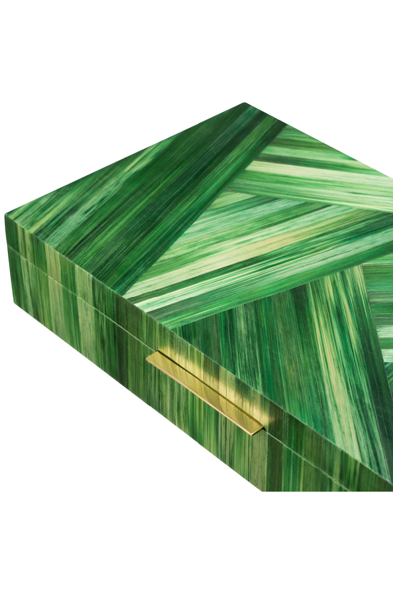 Boîte en marqueterie de paille verte | Eichholtz Harvard | OROA.fr