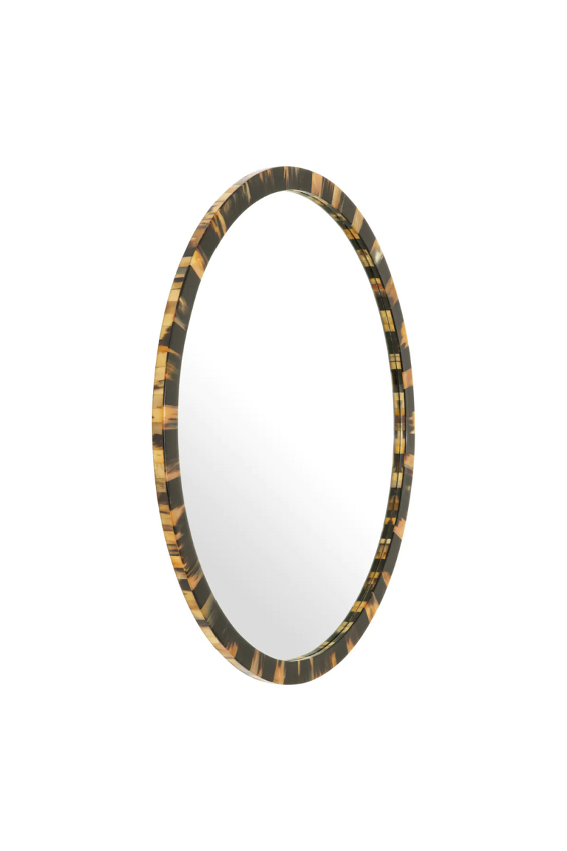 Miroir ovale en corne naturelle XL | Eichholtz Saint Jerome | OROA.fr