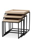 Tables d'appoint avec plateau en cuir (3) | Eichholtz Leonard | OROA.fr