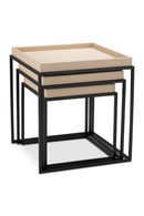 Tables d'appoint avec plateau en cuir (3) | Eichholtz Leonard | OROA.fr