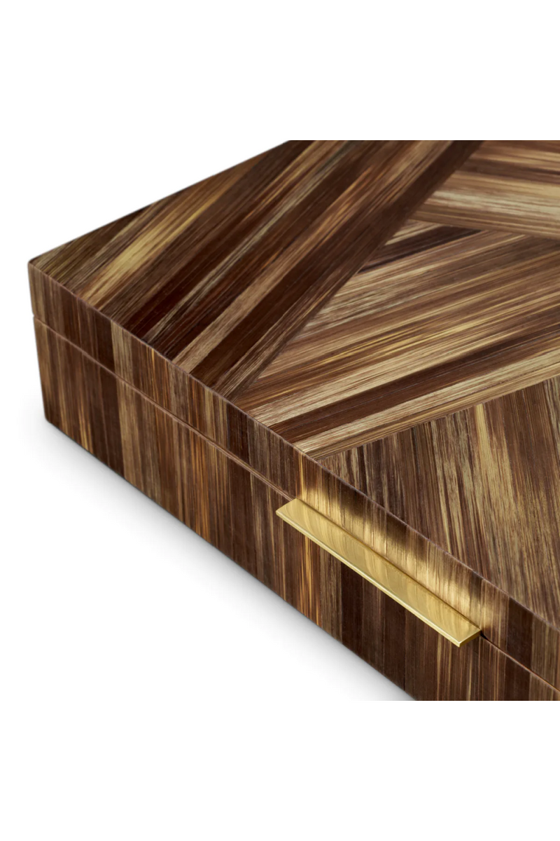 Boîte en marqueterie de paille marron | Eichholtz Harvard | OROA.fr