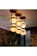 Suspension en Verre Blanc et Laiton Ancien | Eichholtz Dover | Meubleluxe.fr