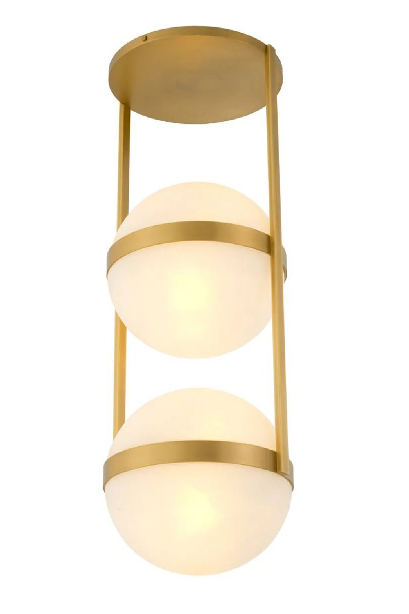 Suspension en Verre Blanc et Laiton Ancien | Eichholtz Dover | Meubleluxe.fr