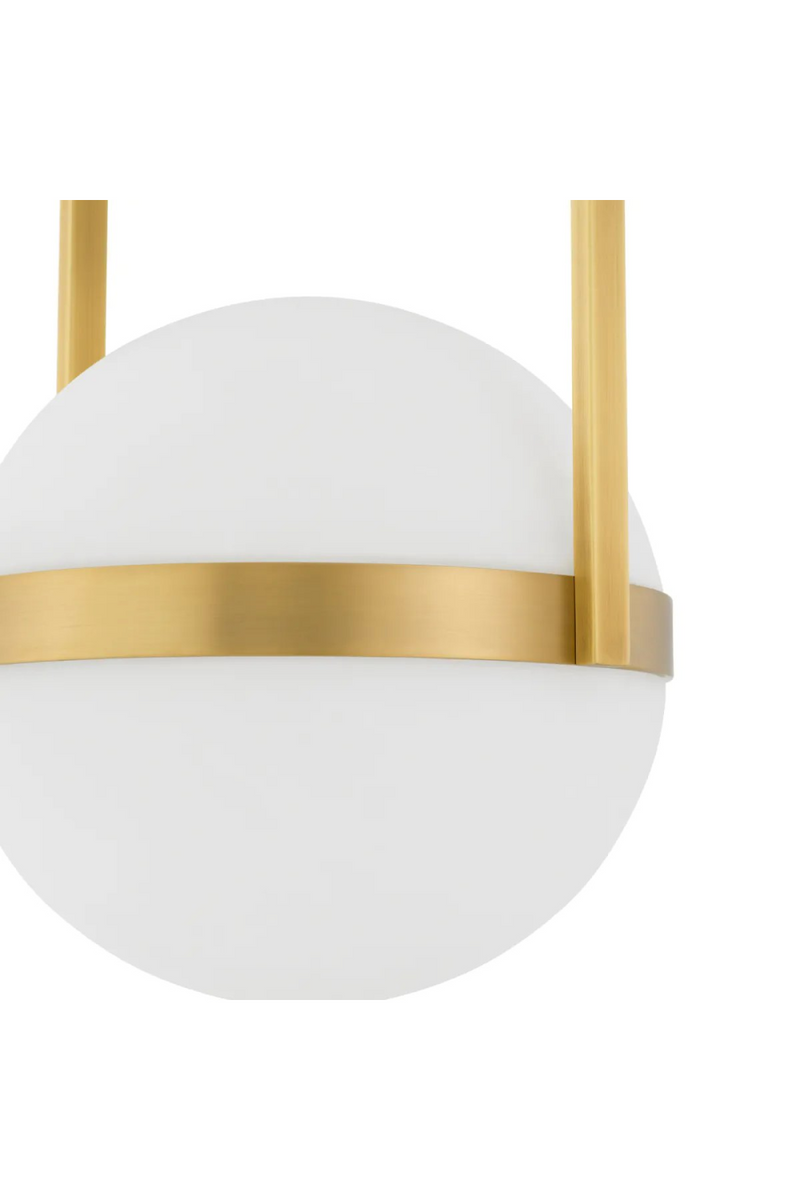 Suspension en Verre Blanc et Laiton Ancien | Eichholtz Dover | Meubleluxe.fr