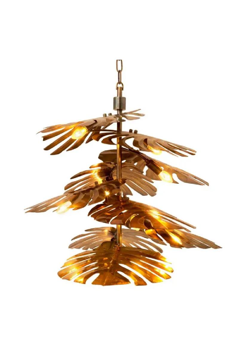 Lustre Vintage en Laiton Feuille de Monstera | Eichholtz Tropique | OROA