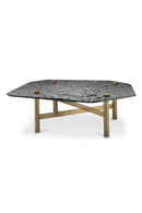Table basse en cristal fumé texturé et laiton brossé | Eichholtz Cortes | Meubleluxe.fr