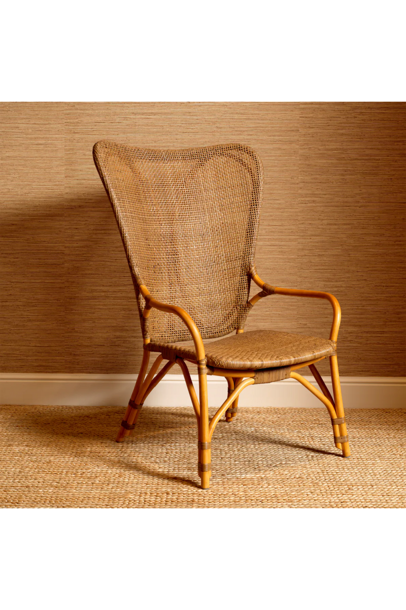 Fauteuil lounge dossier haut en rotin | Eichholtz Colony | OROA.fr
