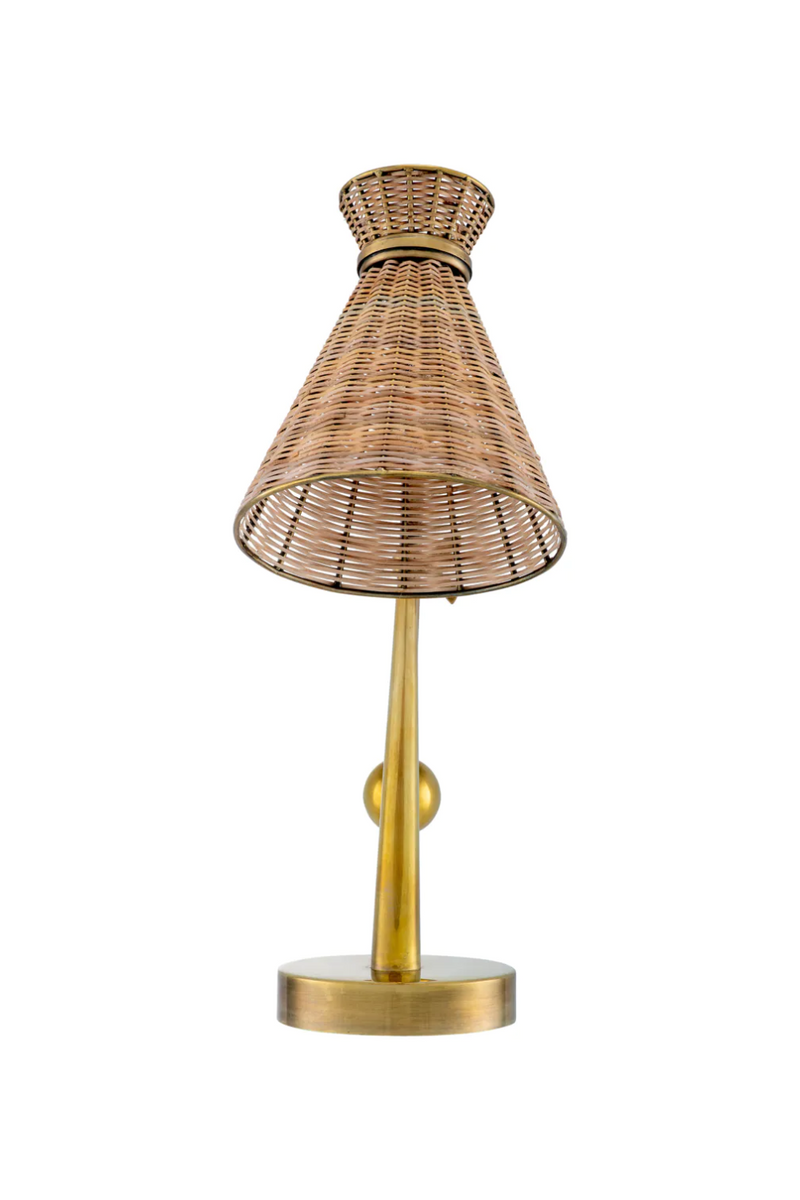 Lampe de table en rotin naturel | Eichholtz Kon Tiki | OROA.fr