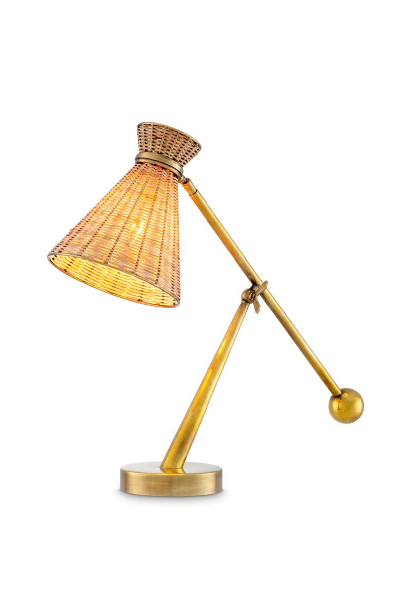 Lampe de table en rotin naturel | Eichholtz Kon Tiki | OROA.fr