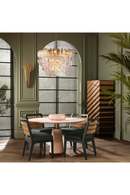 Table de salle a manger en travertin sur piedestal | Eichholtz Genova | OROA.fr