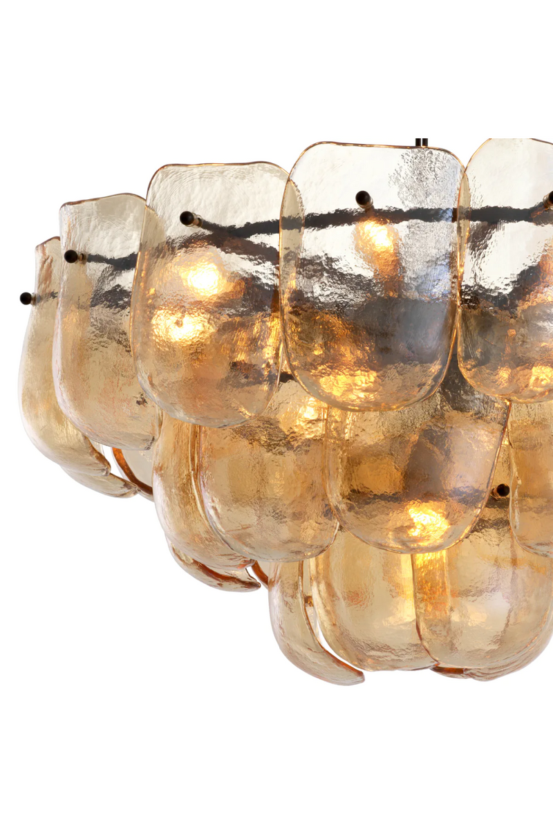 Lustre à étages en plaques de verre | Eichholtz Gustave | OROA.fr