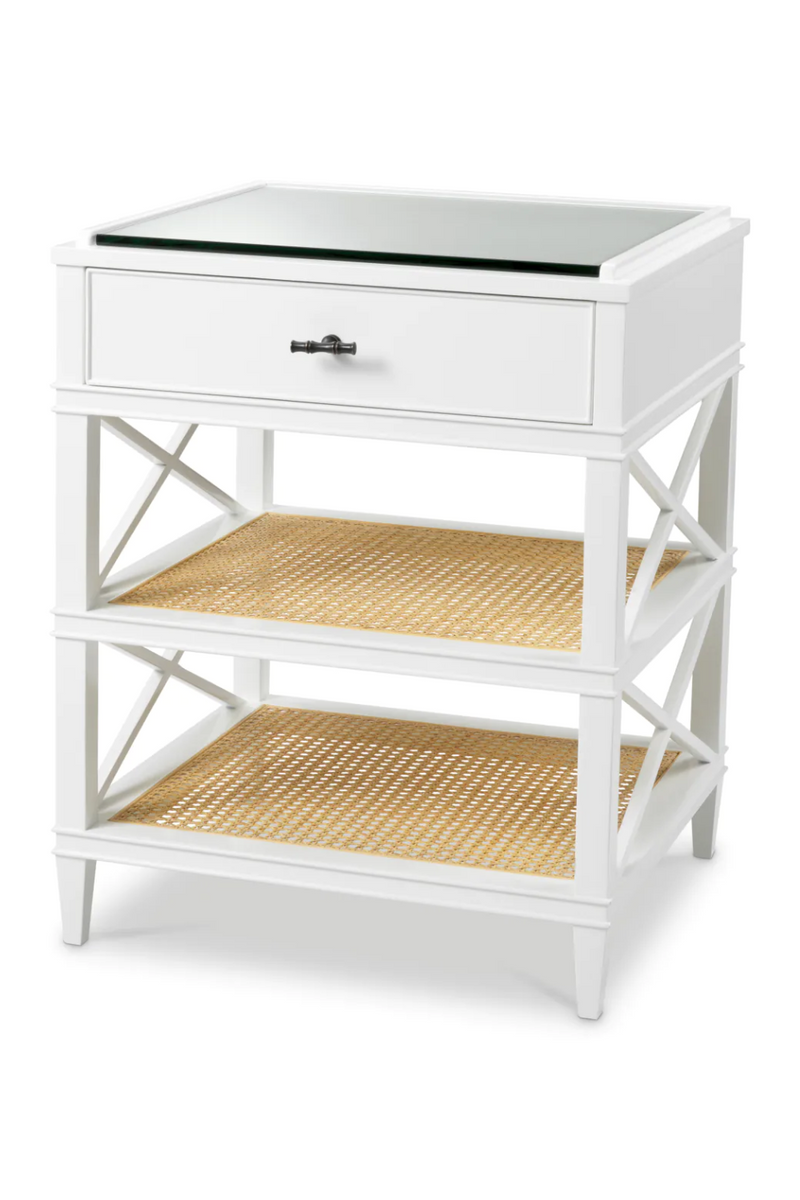 Table d'appoint blanche 1 tiroir | Eichholtz Bahamas | OROA.fr
