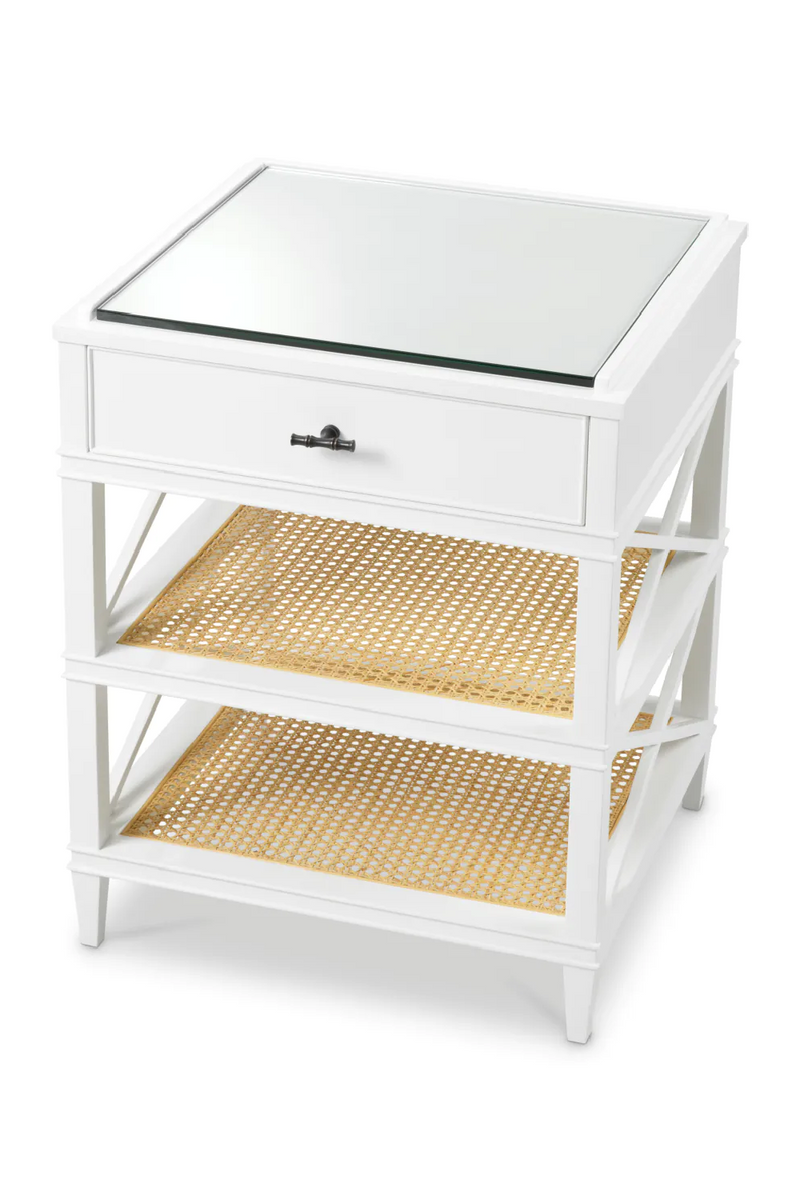 Table d'appoint blanche 1 tiroir | Eichholtz Bahamas | OROA.fr