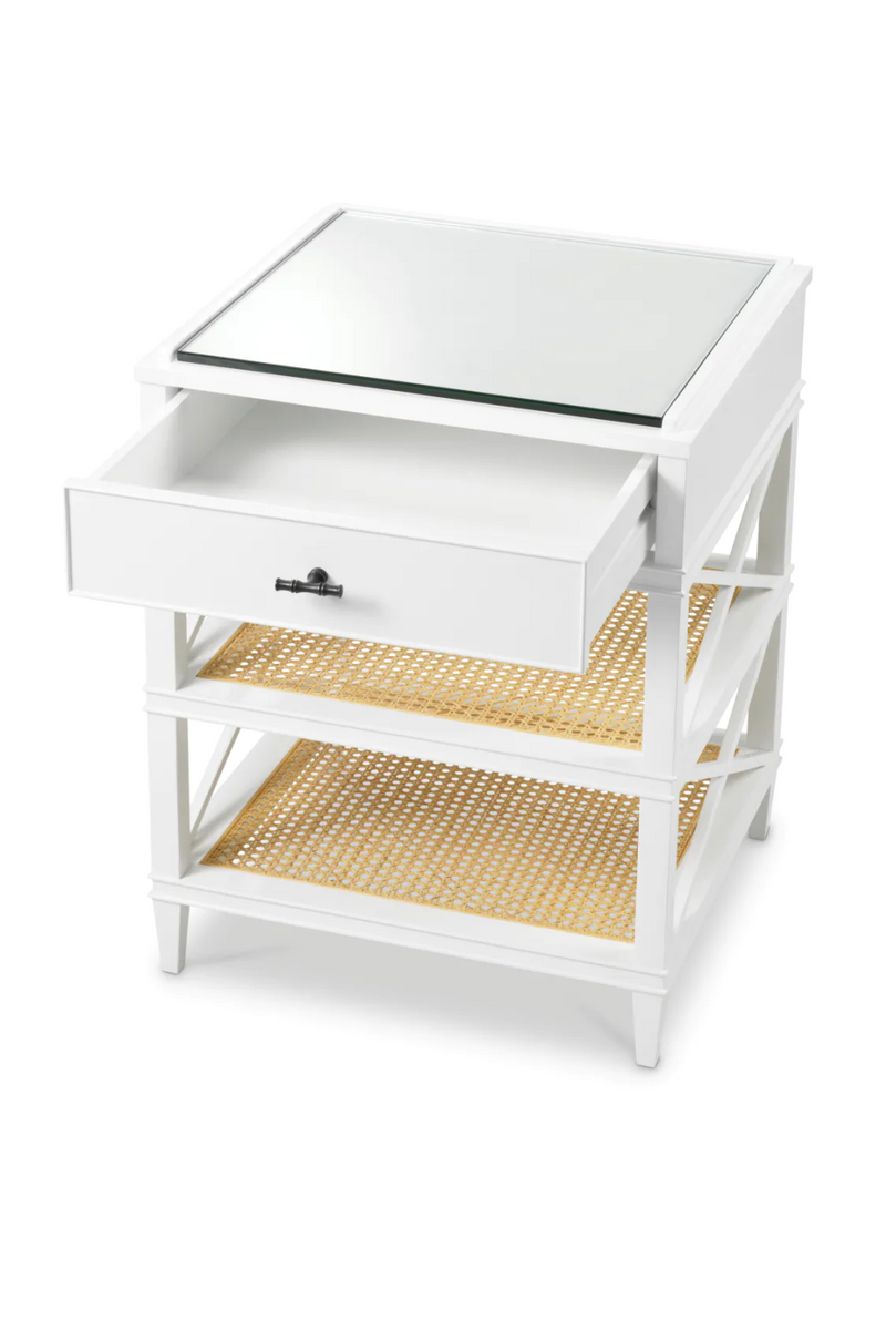 Table d'appoint blanche 1 tiroir | Eichholtz Bahamas | OROA.fr